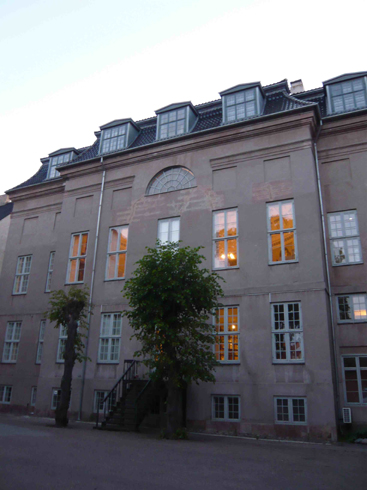 The Medical Museion, Copenhagen with the anatomical theater lit up